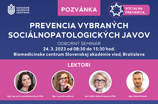 Odborný seminár Prevencia vybraných sociálnopatologickych javov