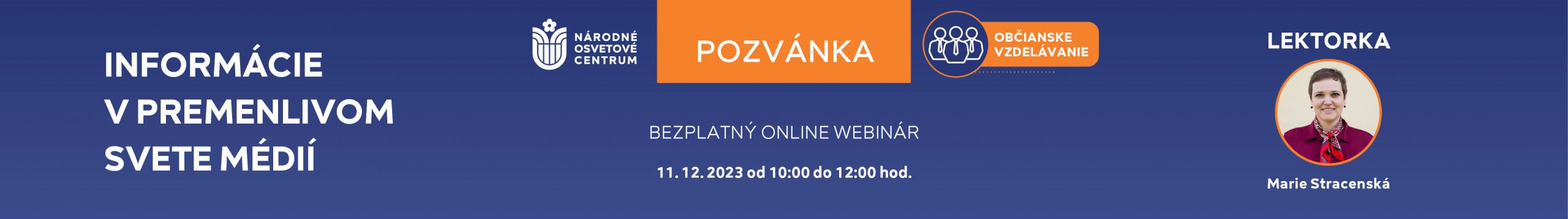 Webinár Informácie v premenlivom svete médií