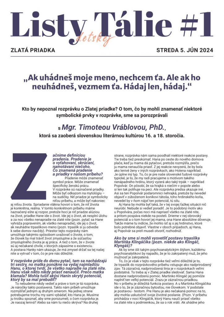 Listy detskej Tálie 2024 #1