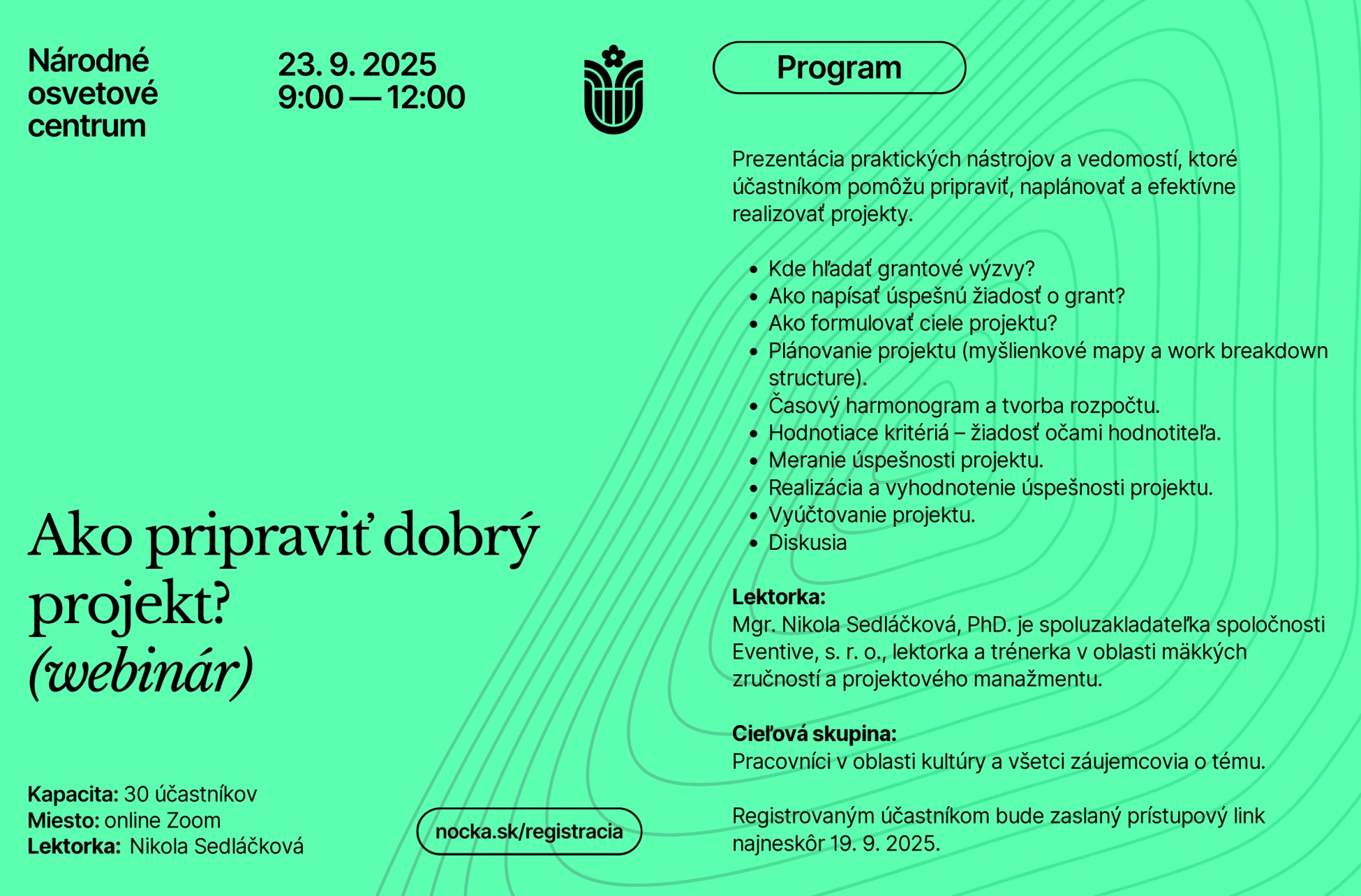 Webinár Ako pripraviť dobrý projekt 20250923 pozvánka