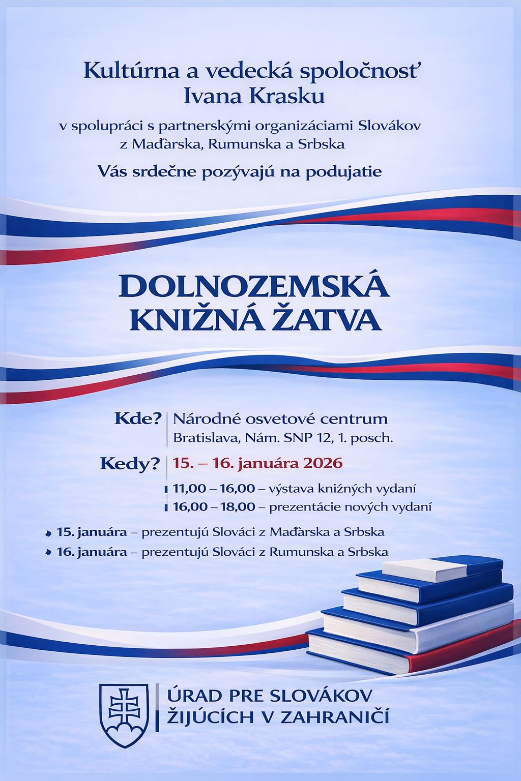 Dom umenia – Dolnozemská knižná žatva, 15.-16.1.2026