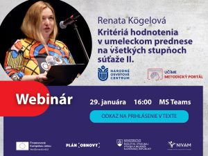 Pozvánka na webinár venovaný umeleckému prednesu 20260129