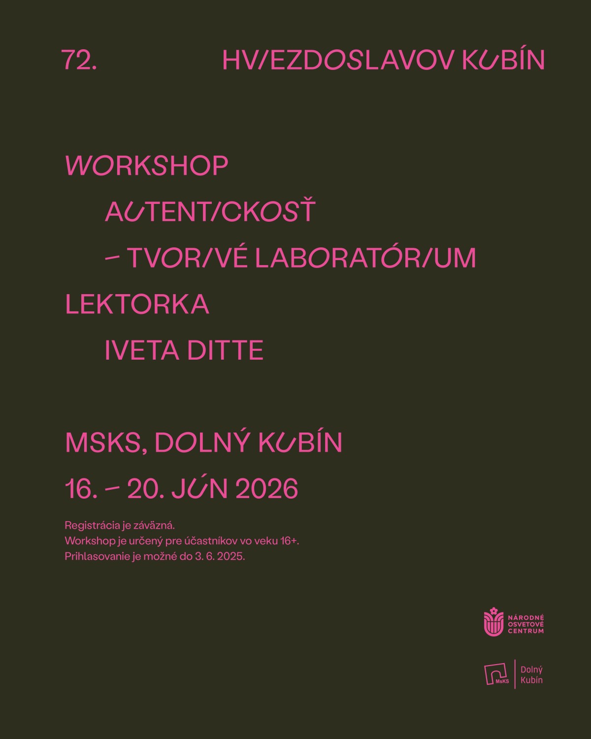 HK 2026 Workshop Autentickosť - tvorivé laboratórium 202606