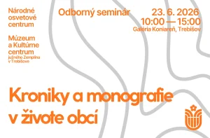 pozvánka na odborný seminár Obecné kroniky v živote obcí , 23. 6. 2026 v Trebišove